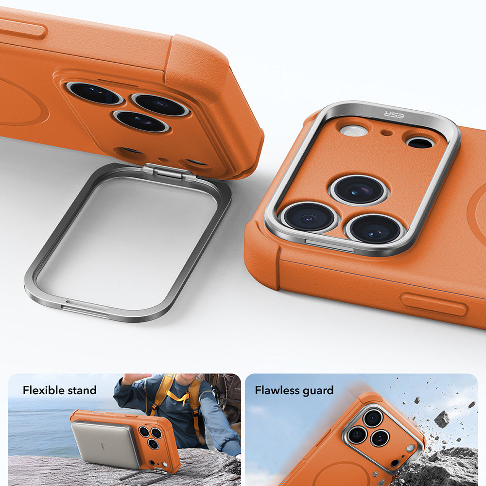 Funda MagSafe para Apple iPhone 18 Pro / 17 Pro, ESR, Cyber Armor Kickstand, Naranja