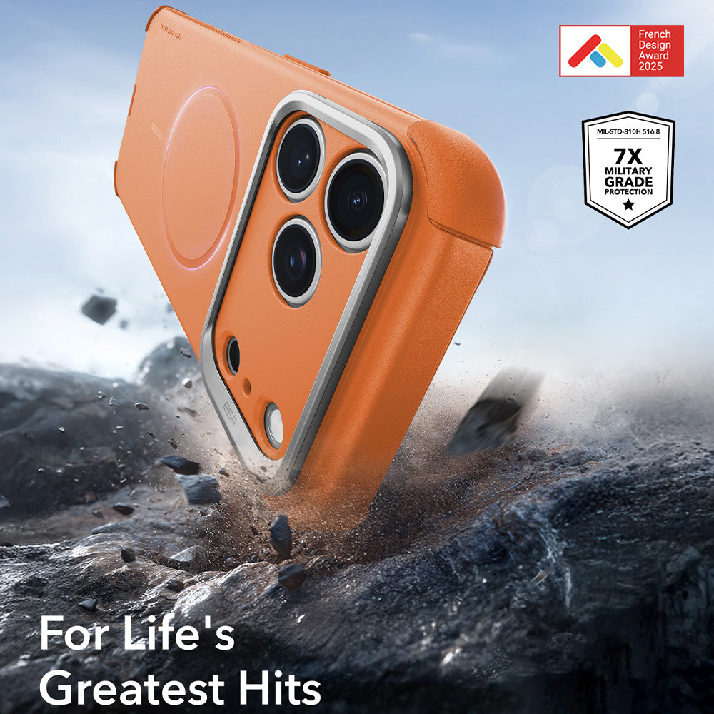 Funda MagSafe para Apple iPhone 18 Pro / 17 Pro, ESR, Cyber Armor Kickstand, Naranja