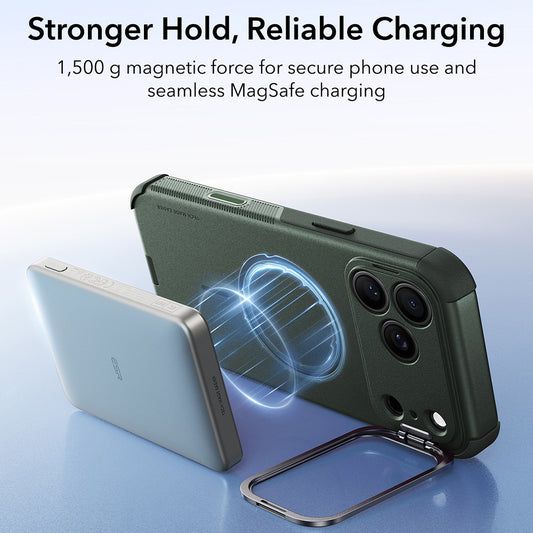 Funda MagSafe para Apple iPhone 18 Pro / 17 Pro, ESR, Cyber Armor Kickstand, Verde