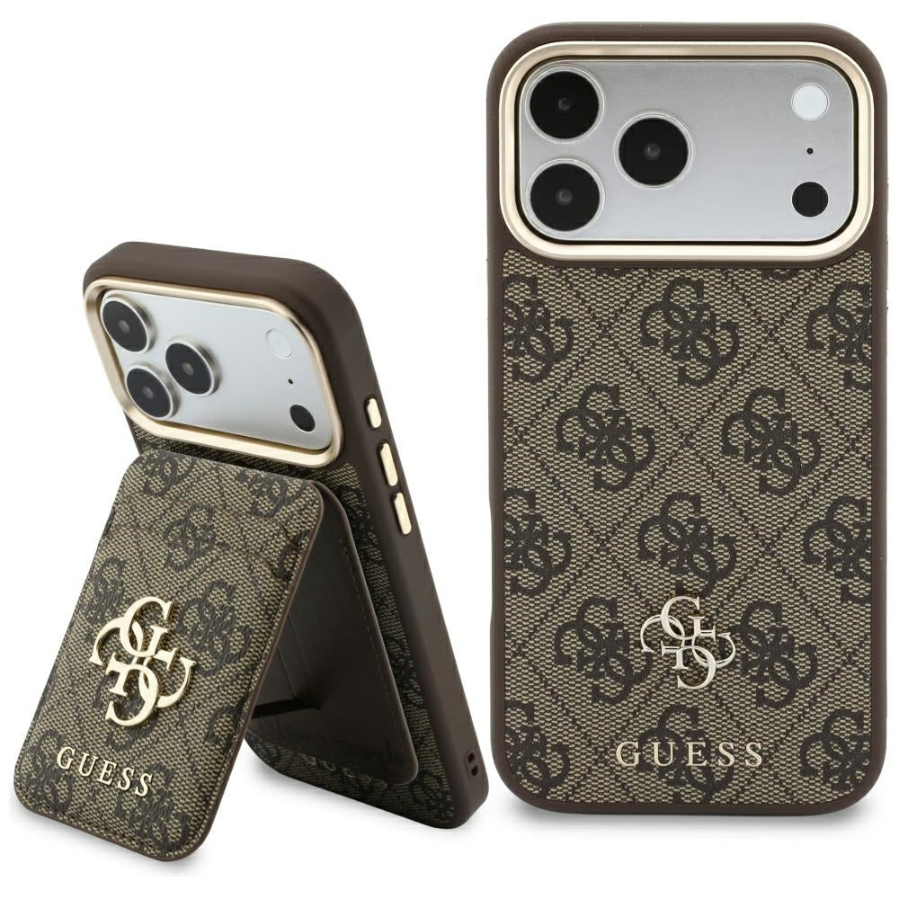 Funda MagSafe para Apple iPhone 18 Pro / 17 Pro, Guess, 4G Cardslot, marrón