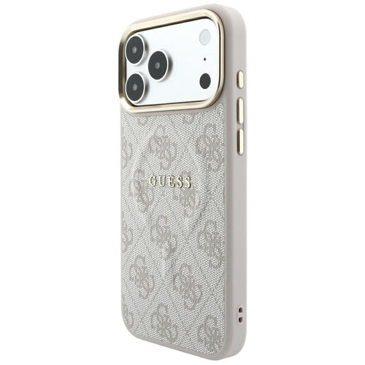 Funda MagSafe para Apple iPhone 18 Pro / 17 Pro, Guess, 4G Embossed Ring Classic Logo, Rosa