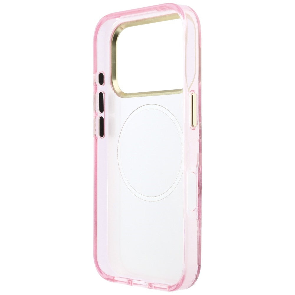 Funda MagSafe para Apple iPhone 18 Pro / 17 Pro, Guess, IML Glitter Blossom Roses, Rosa