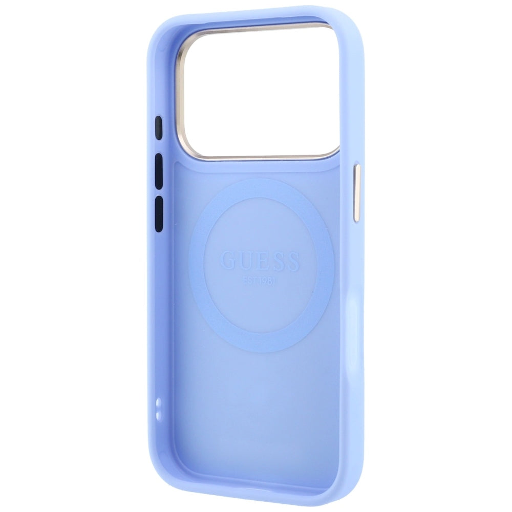 Funda MagSafe para Apple iPhone 18 Pro / 17 Pro, Guess, Peony 4G Small Logo, Azul