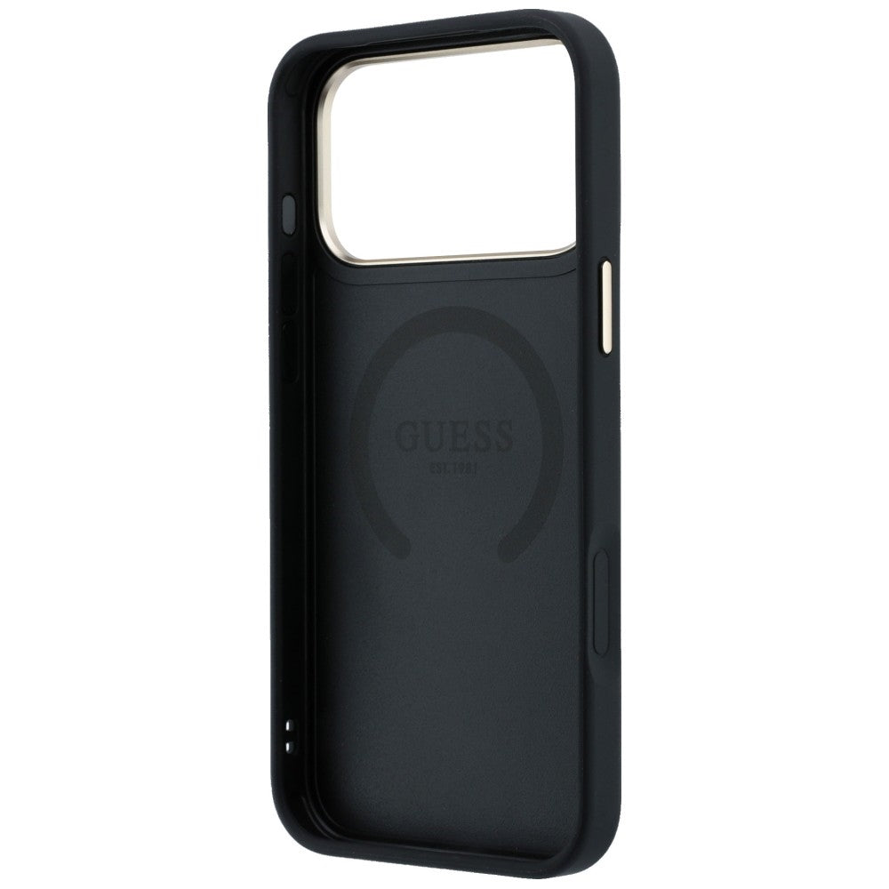 Funda MagSafe para Apple iPhone 18 Pro / 17 Pro, Guess, Peony 4G Small Logo, Negra