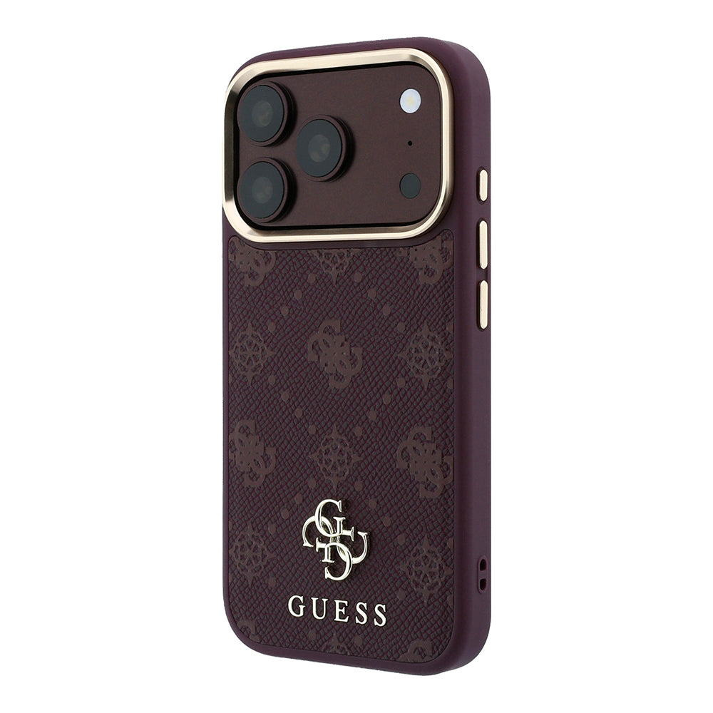 Funda MagSafe para Apple iPhone 18 Pro / 17 Pro, Guess, Peony 4G Small Logo, Burdeos