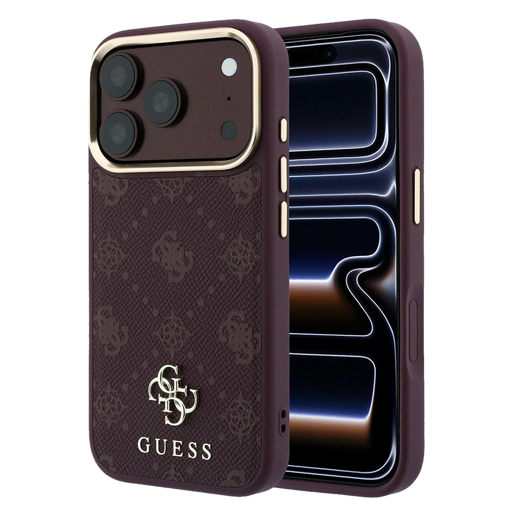 Funda MagSafe para Apple iPhone 18 Pro / 17 Pro, Guess, Peony 4G Small Logo, Burdeos