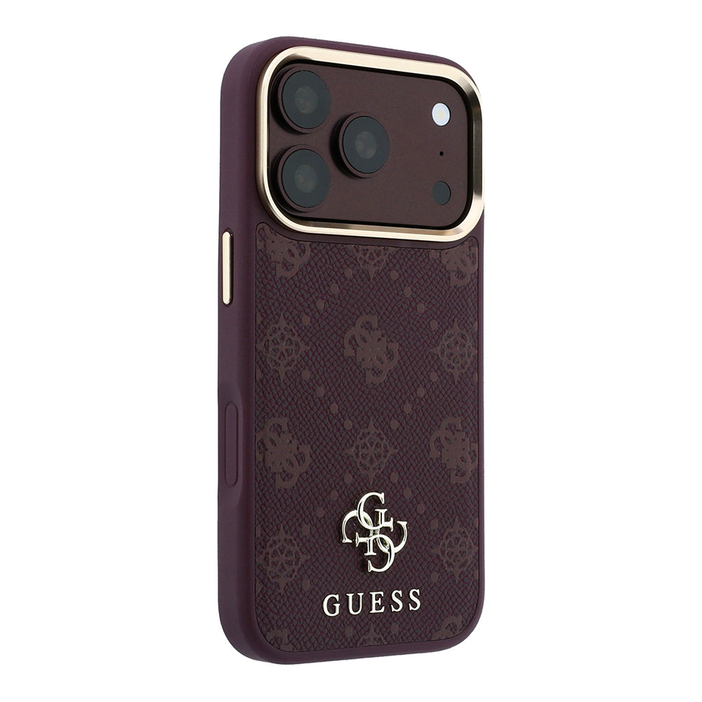 Funda MagSafe para Apple iPhone 18 Pro / 17 Pro, Guess, Peony 4G Small Logo, Burdeos