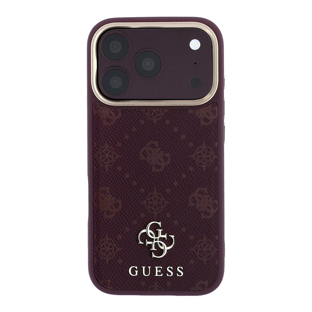 Funda MagSafe para Apple iPhone 18 Pro / 17 Pro, Guess, Peony 4G Small Logo, Burdeos
