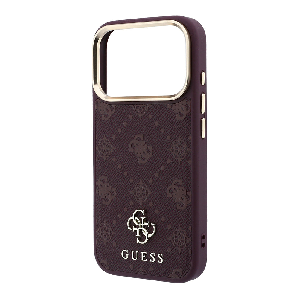 Funda MagSafe para Apple iPhone 18 Pro / 17 Pro, Guess, Peony 4G Small Logo, Burdeos
