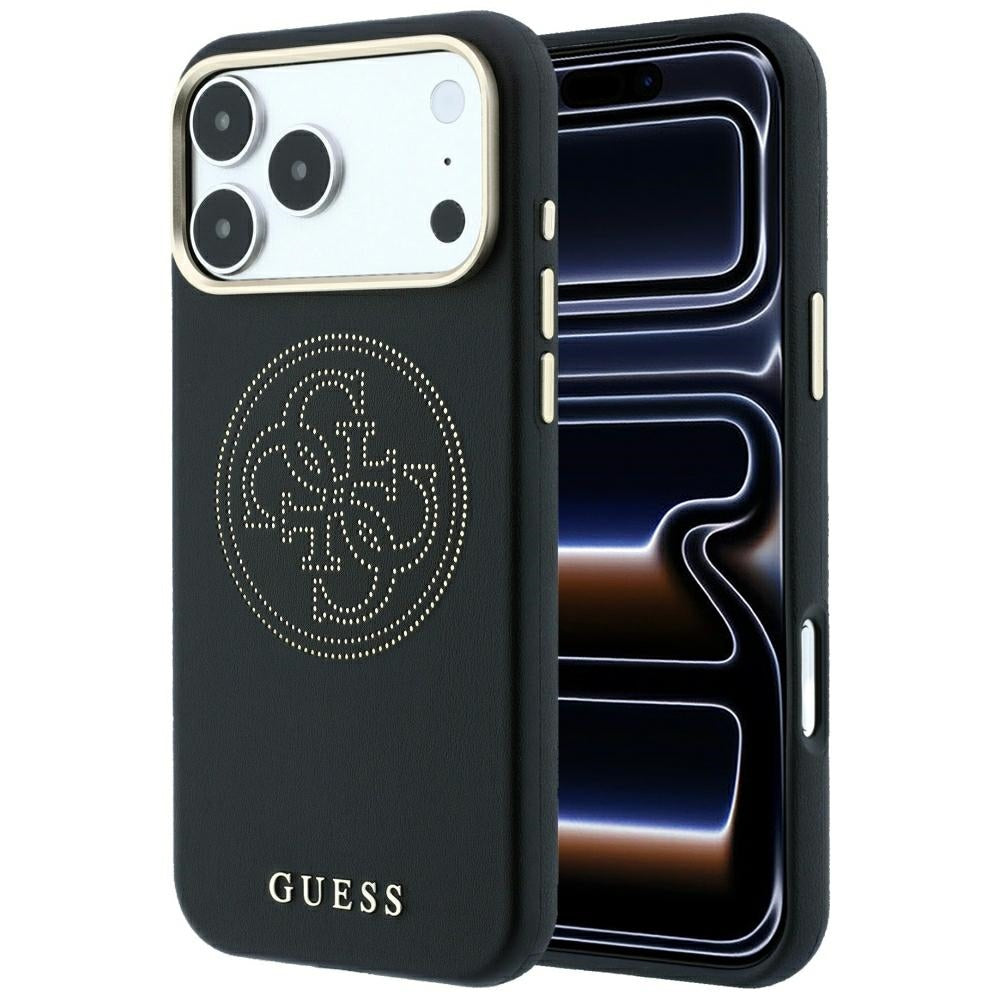 Funda MagSafe para Apple iPhone 18 Pro / 17 Pro, Guess, Perforada 4G, Negra