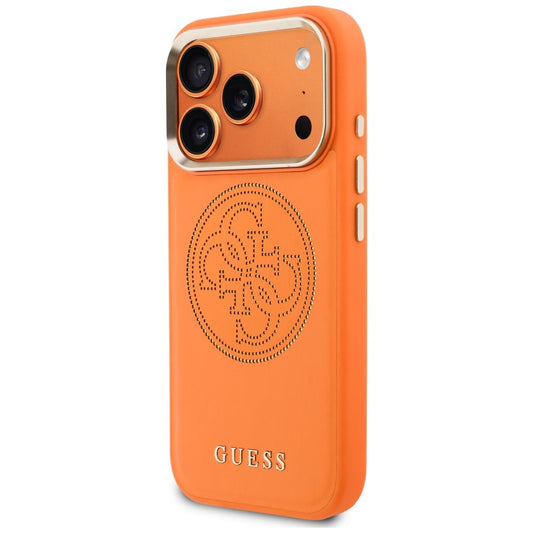 Funda MagSafe para Apple iPhone 18 Pro / 17 Pro, Guess, Perforada 4G, Naranja