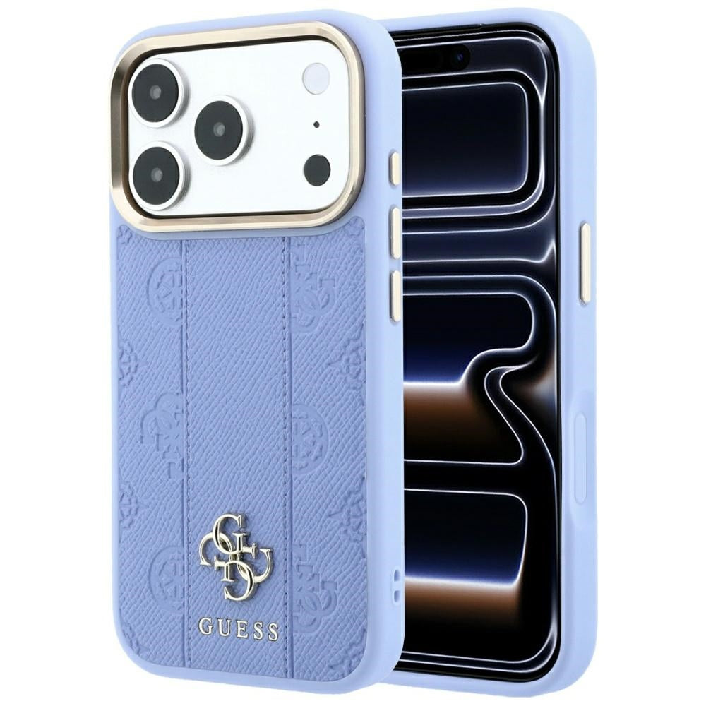 Funda MagSafe para Apple iPhone 18 Pro / 17 Pro, Guess, Stripe Peony 4G, Azul