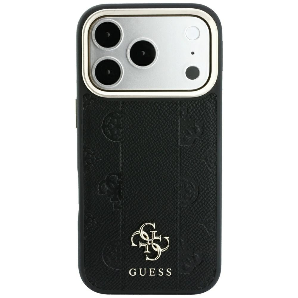 Funda MagSafe para Apple iPhone 18 Pro / 17 Pro, Guess, Stripe Peony 4G, Negra