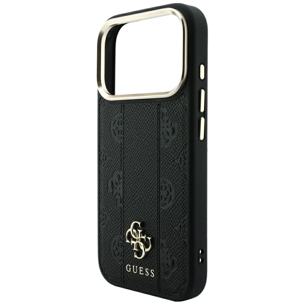 Funda MagSafe para Apple iPhone 18 Pro / 17 Pro, Guess, Stripe Peony 4G, Negra