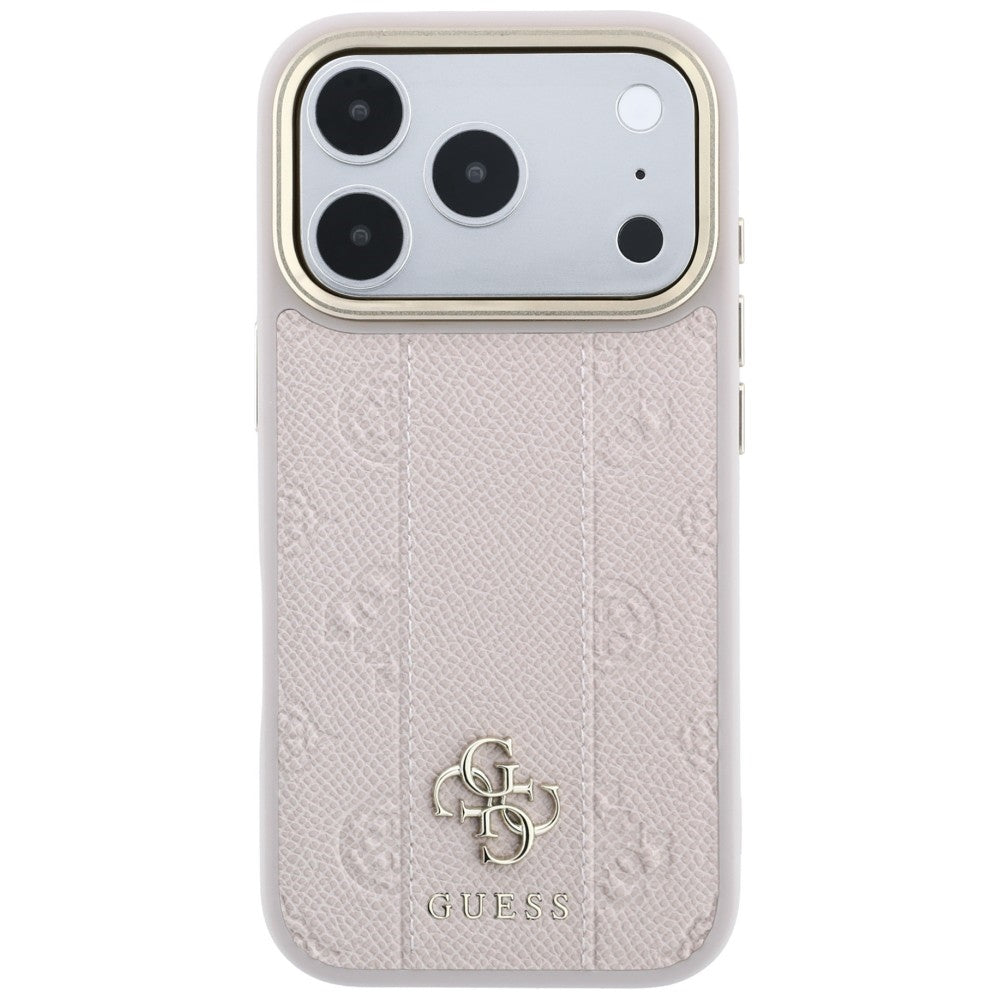Funda MagSafe para Apple iPhone 18 Pro / 17 Pro, Guess, Stripe Peony 4G, Rosa