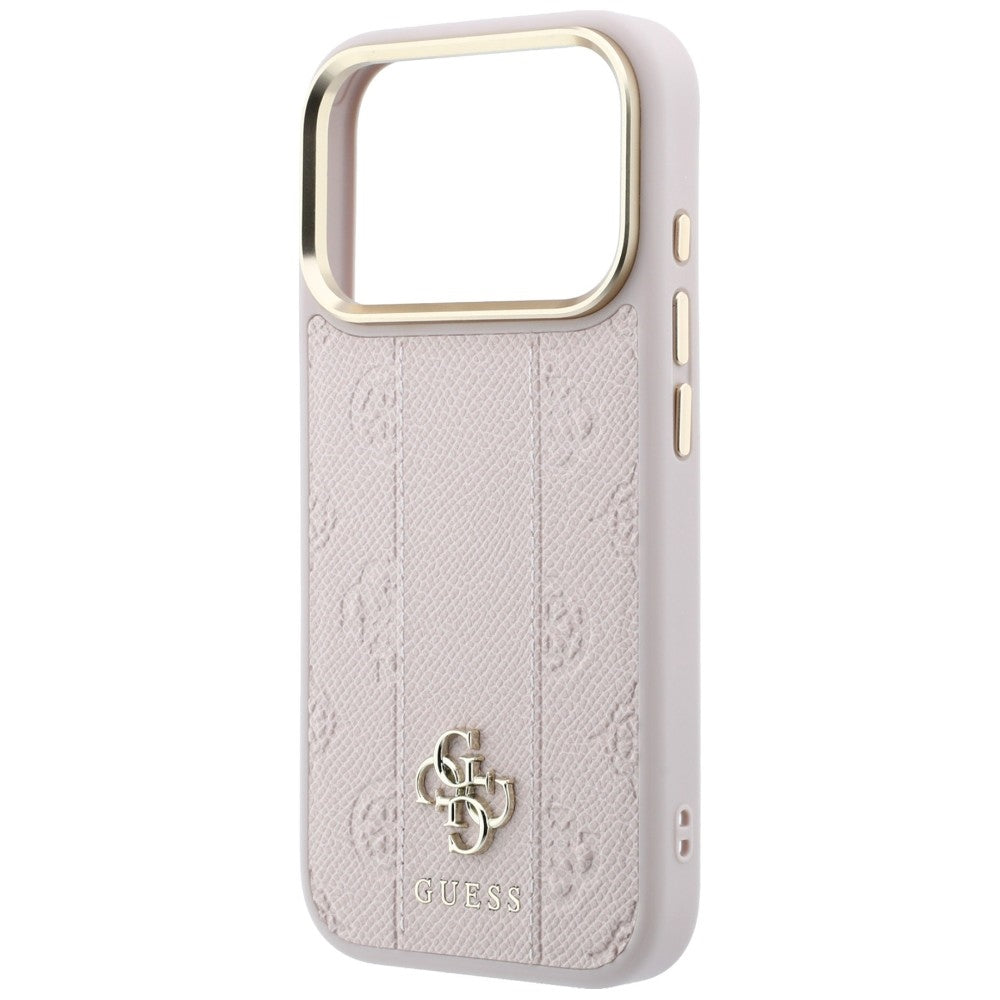 Funda MagSafe para Apple iPhone 18 Pro / 17 Pro, Guess, Stripe Peony 4G, Rosa