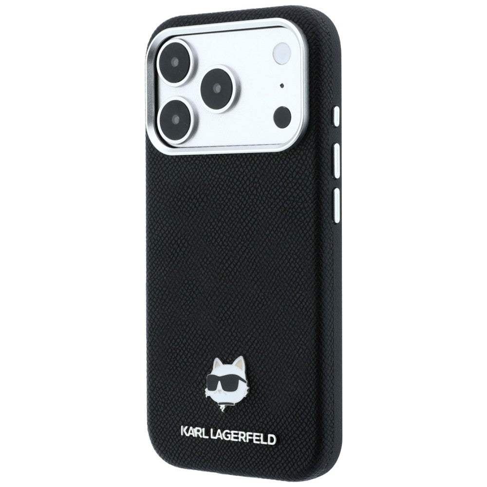 Funda MagSafe para Apple iPhone 18 Pro / 17 Pro, Karl Lagerfeld, Grained Choupette Head, Negra