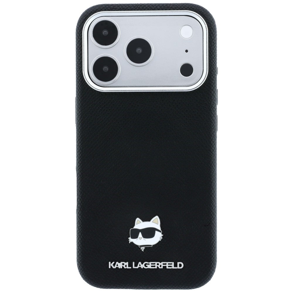 Funda MagSafe para Apple iPhone 18 Pro / 17 Pro, Karl Lagerfeld, Grained Choupette Head, Negra