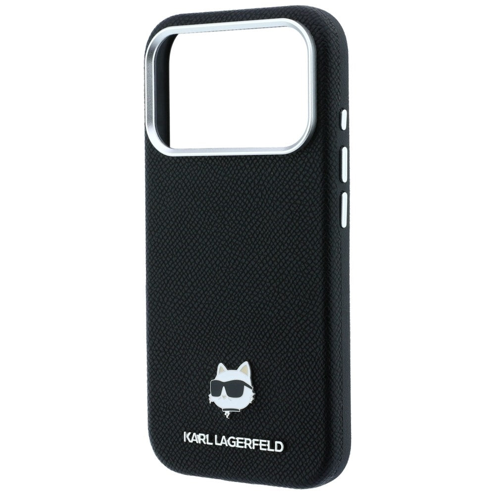 Funda MagSafe para Apple iPhone 18 Pro / 17 Pro, Karl Lagerfeld, Grained Choupette Head, Negra