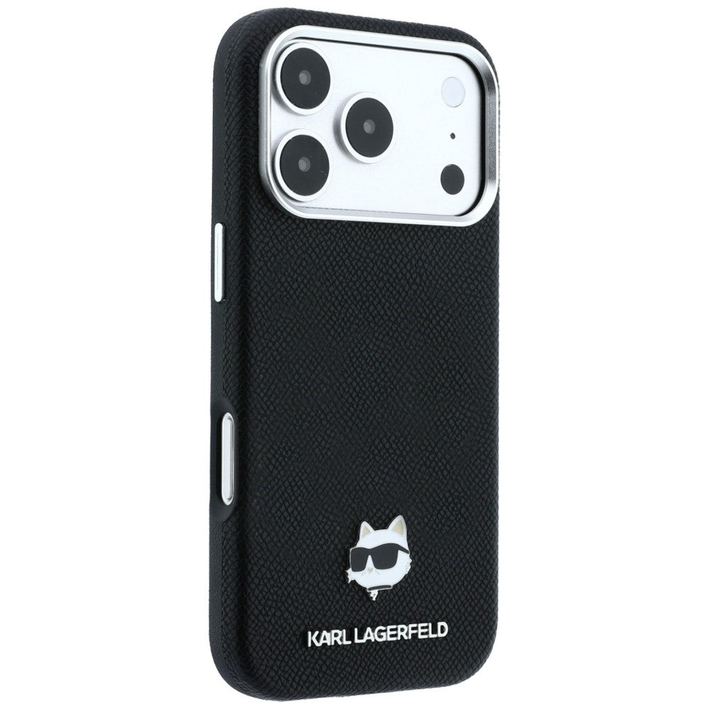Funda MagSafe para Apple iPhone 18 Pro / 17 Pro, Karl Lagerfeld, Grained Choupette Head, Negra