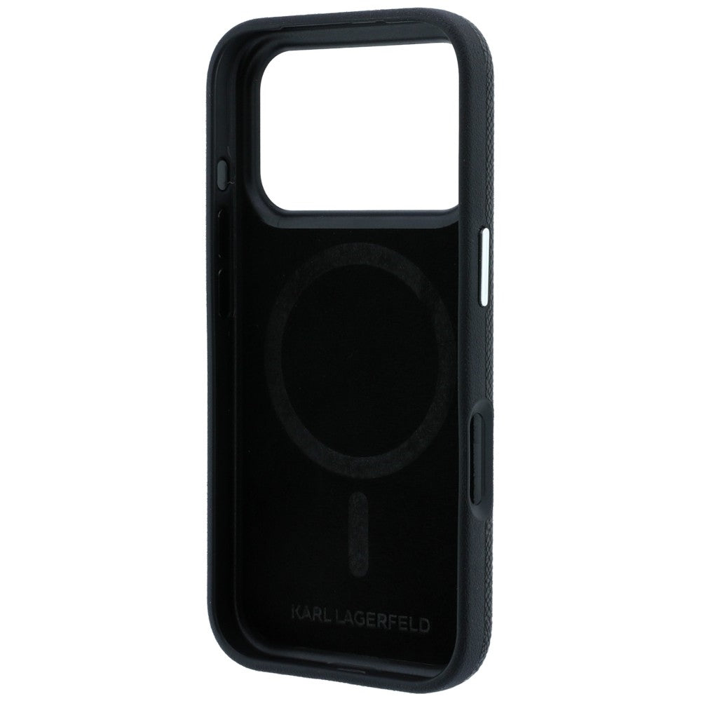 Funda MagSafe para Apple iPhone 18 Pro / 17 Pro, Karl Lagerfeld, Grained Choupette Head, Negra