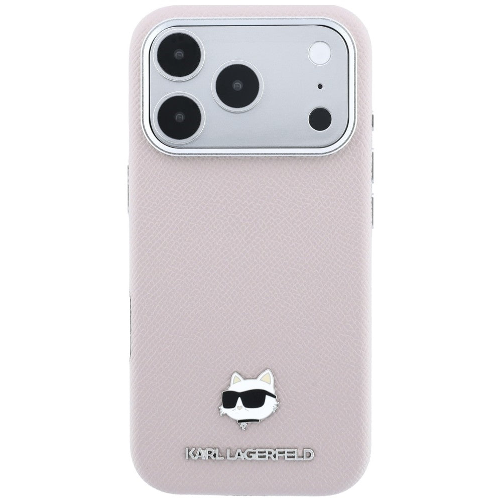 Funda MagSafe para Apple iPhone 18 Pro / 17 Pro, Karl Lagerfeld, Grained Choupette Head, Rosa