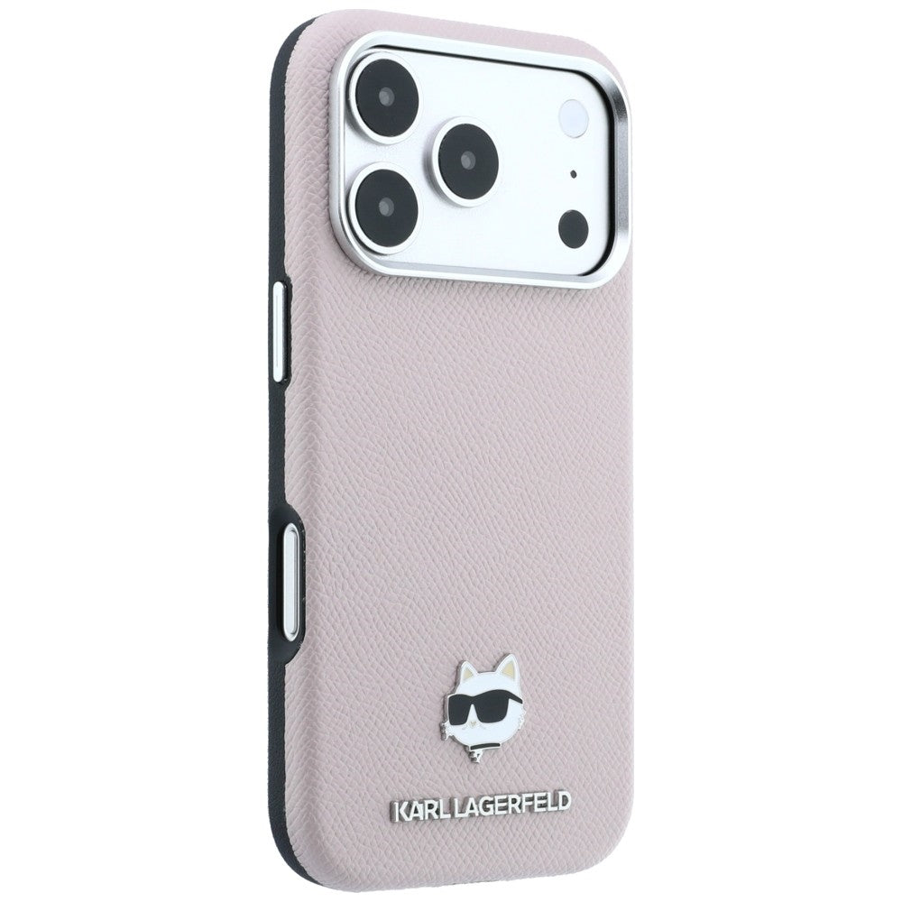 Funda MagSafe para Apple iPhone 18 Pro / 17 Pro, Karl Lagerfeld, Grained Choupette Head, Rosa