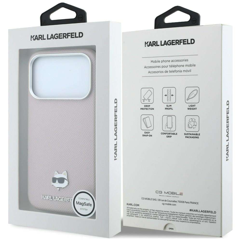 Funda MagSafe para Apple iPhone 18 Pro / 17 Pro, Karl Lagerfeld, Grained Choupette Head, Rosa