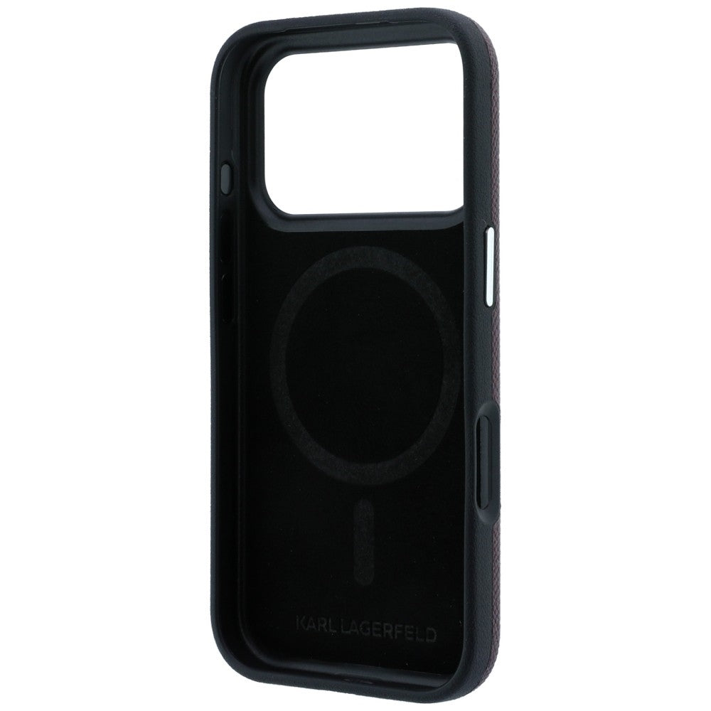 Funda MagSafe para Apple iPhone 18 Pro / 17 Pro, Karl Lagerfeld, Grained Choupette Head, Burdeos