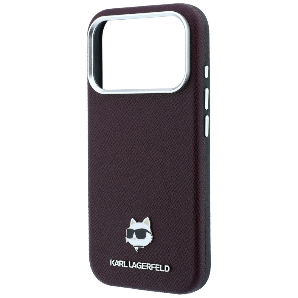 Funda MagSafe para Apple iPhone 18 Pro / 17 Pro, Karl Lagerfeld, Grained Choupette Head, Burdeos