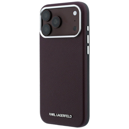 Funda MagSafe para Apple iPhone 18 Pro / 17 Pro, Karl Lagerfeld, Logo Alargado Granulado, Burdeos