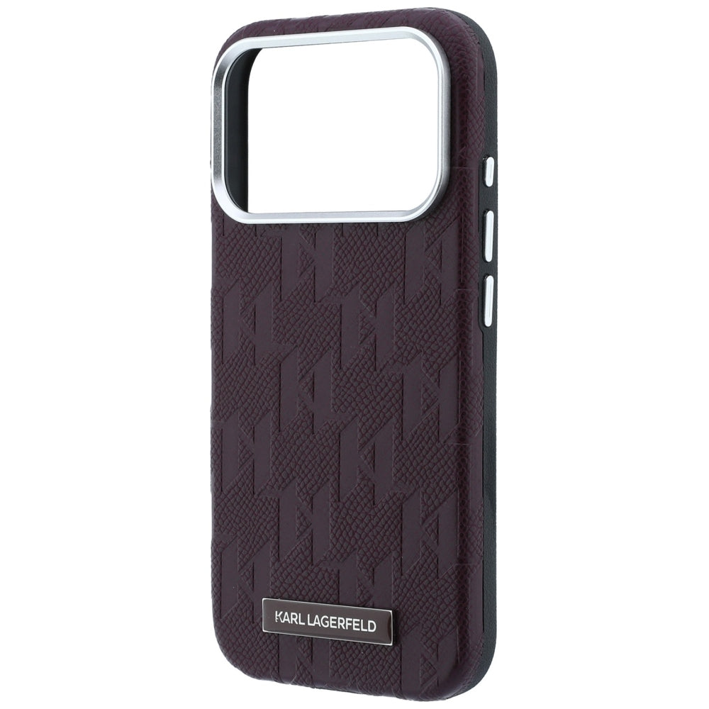 Funda MagSafe para Apple iPhone 18 Pro / 17 Pro, Karl Lagerfeld, Logo de Resina Monocromo Granulada, Burdeos