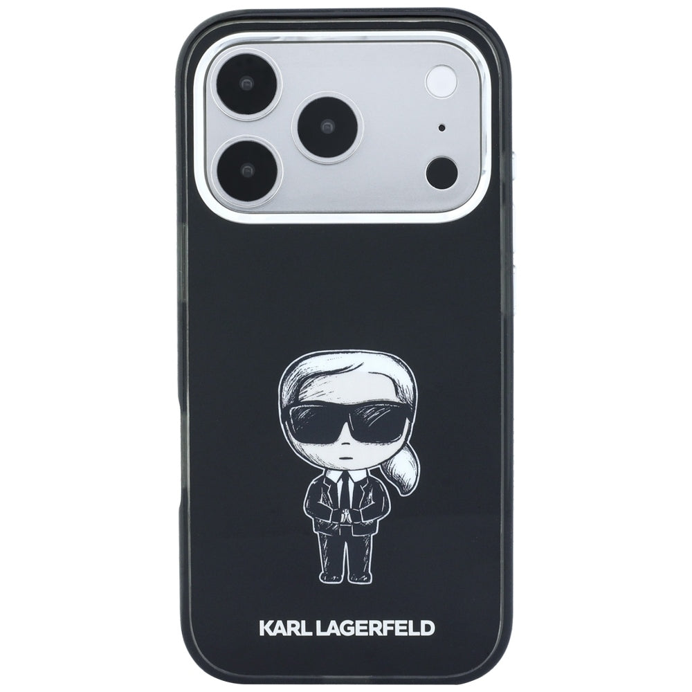Funda MagSafe para Apple iPhone 18 Pro / 17 Pro, Karl Lagerfeld, HC IML Ikonik Sketch Print, Negra