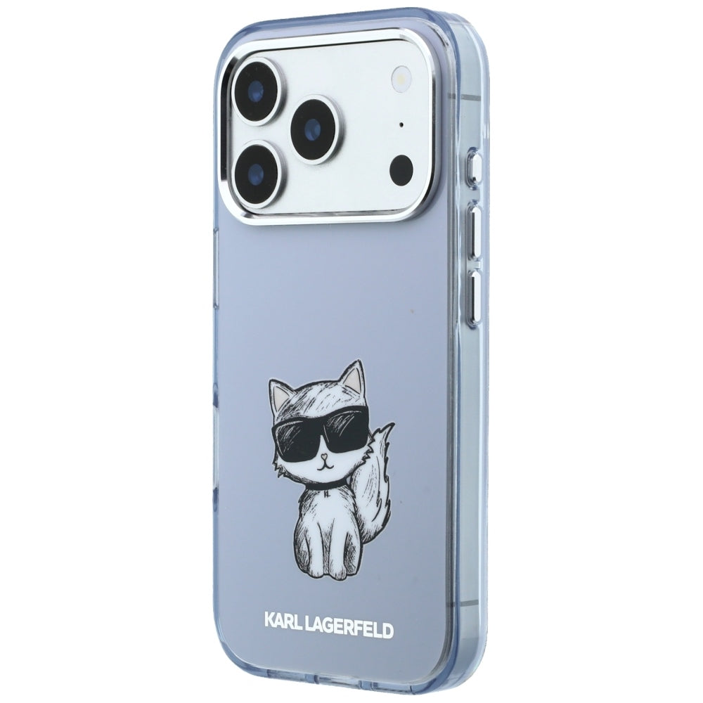 Funda MagSafe para Apple iPhone 18 Pro / 17 Pro, Karl Lagerfeld, IML Choupette Body Sketch Print, Azul