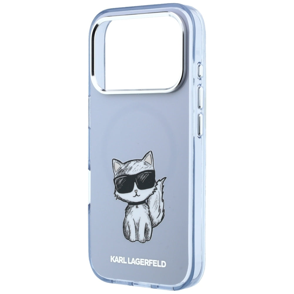 Funda MagSafe para Apple iPhone 18 Pro / 17 Pro, Karl Lagerfeld, IML Choupette Body Sketch Print, Azul