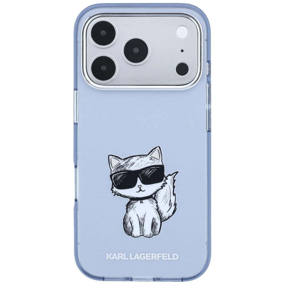 Funda MagSafe para Apple iPhone 18 Pro / 17 Pro, Karl Lagerfeld, IML Choupette Body Sketch Print, Azul