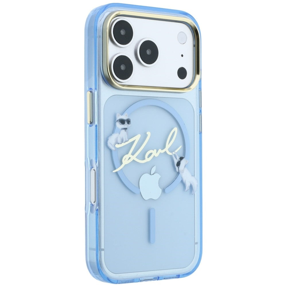 Funda MagSafe para Apple iPhone 18 Pro / 17 Pro, Karl Lagerfeld, IML Karl Script Logo, Azul