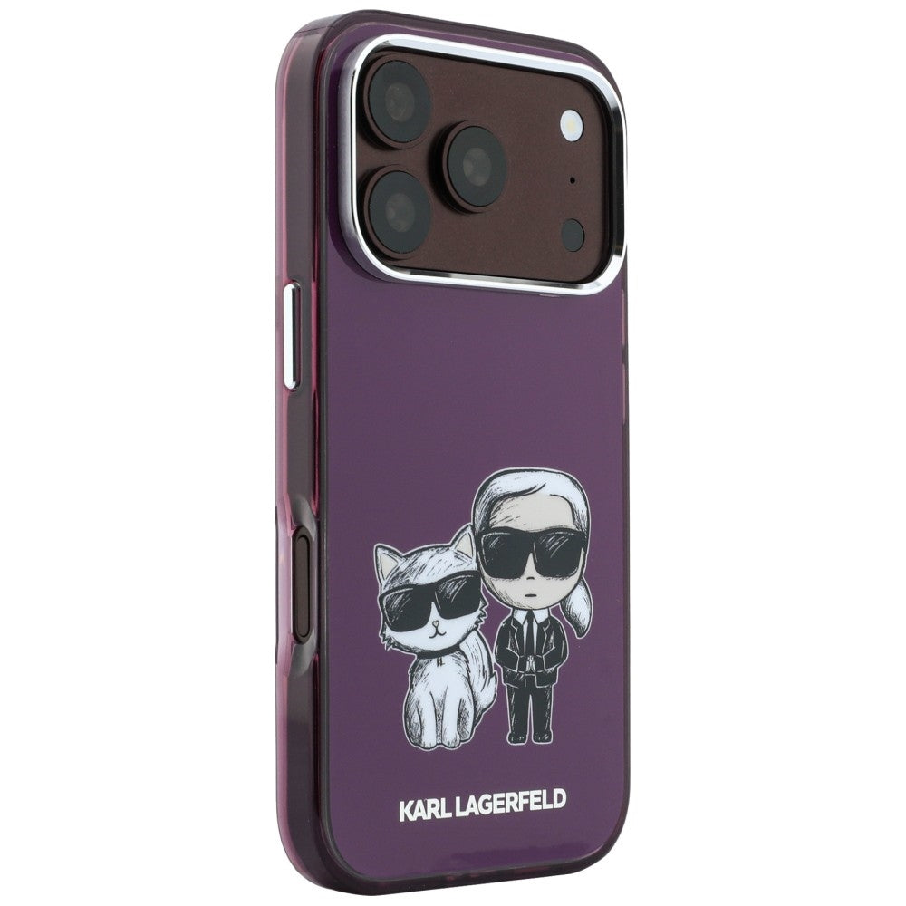 Funda MagSafe para Apple iPhone 18 Pro / 17 Pro, Karl Lagerfeld, IML KC Bodies Sketch Print, Burdeos