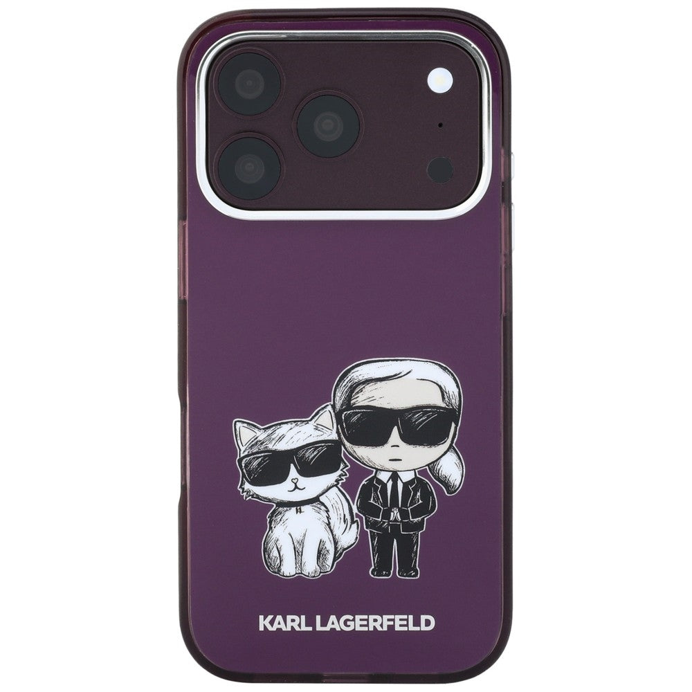 Funda MagSafe para Apple iPhone 18 Pro / 17 Pro, Karl Lagerfeld, IML KC Bodies Sketch Print, Burdeos