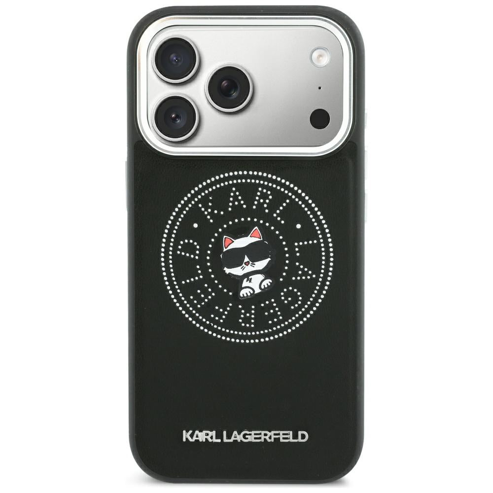 Funda MagSafe para Apple iPhone 18 Pro / 17 Pro, Karl Lagerfeld, Point and Choupette Sketch, Negra