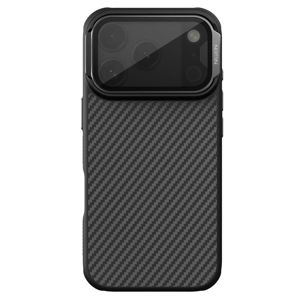 Funda MagSafe para Apple iPhone 18 Pro / 17 Pro, Nillkin, CarboProp con cubierta de lente negra transparente, Negra
