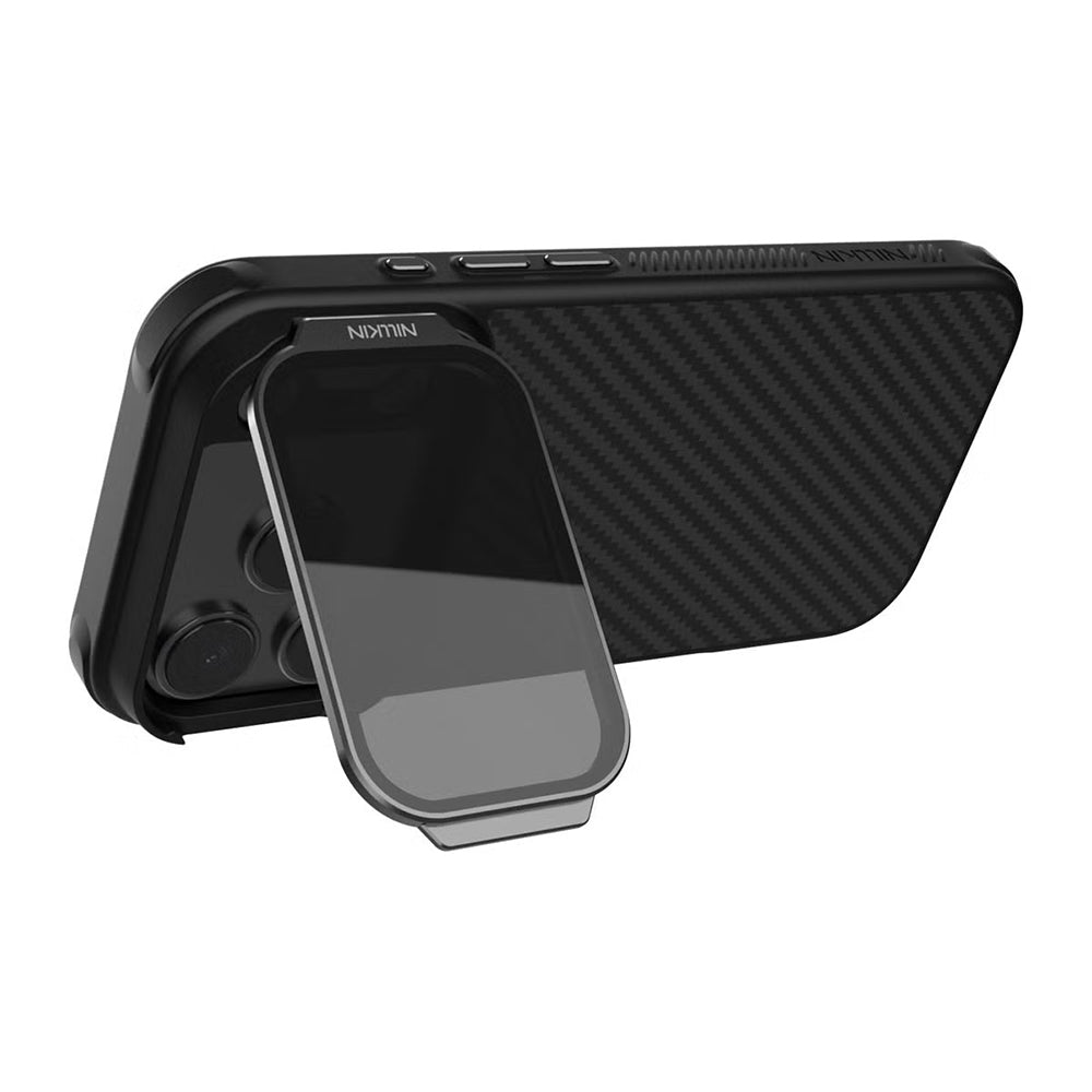 Funda MagSafe para Apple iPhone 18 Pro / 17 Pro, Nillkin, CarboProp con cubierta de lente negra transparente, Negra