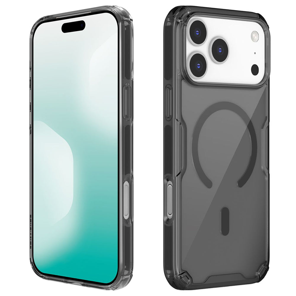 Funda MagSafe para Apple iPhone 18 Pro / 17 Pro, Nillkin, Nature Pro, Negra Transparente