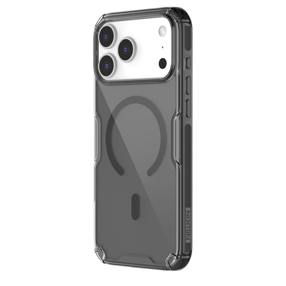 Funda MagSafe para Apple iPhone 18 Pro / 17 Pro, Nillkin, Nature Pro, Negra Transparente