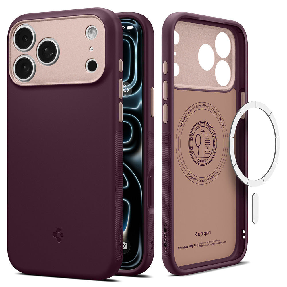 Funda MagSafe para Apple iPhone 18 Pro / 17 Pro, Spigen, Caseology Nano Pop, Vino ACS12179