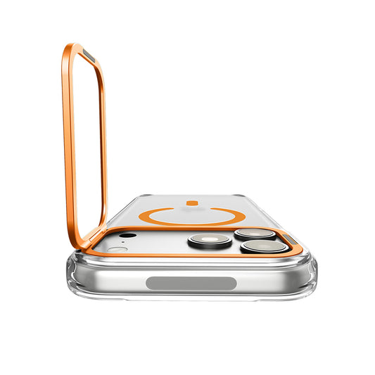 Funda MagSafe para Apple iPhone 18 Pro / 17 Pro, Spigen, Ultra Hybrid Optik S, Transparente Naranja ACS11923