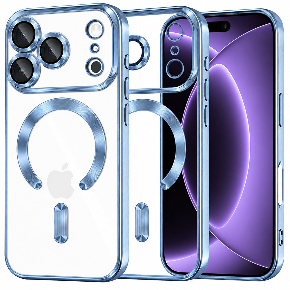 Funda MagSafe para Apple iPhone 18 Pro / 17 Pro, Techsuit, Luxury Crystal, Azul