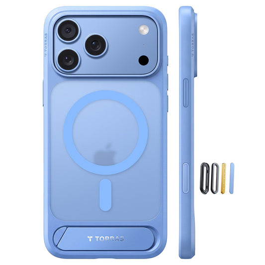 Funda MagSafe para Apple iPhone 18 Pro / 17 Pro, Torras, Ostand L1 Guardian, Azul