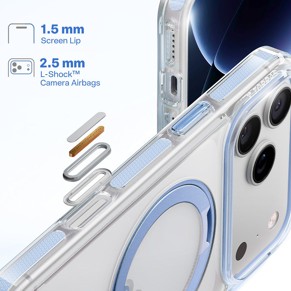 Funda MagSafe para Apple iPhone 18 Pro / 17 Pro, Torras, Ostand O3 Light, Azul