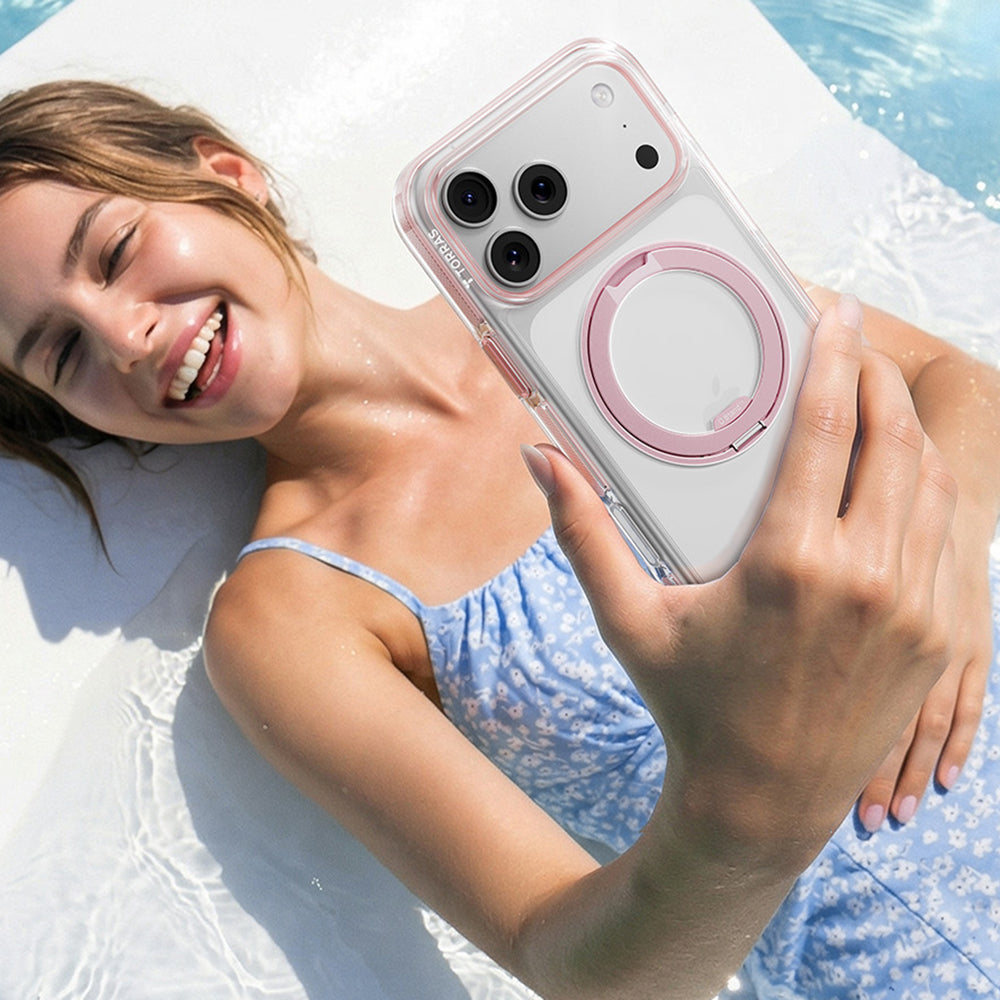 Funda MagSafe para Apple iPhone 18 Pro / 17 Pro, Torras, Ostand O3 Light, Rosa